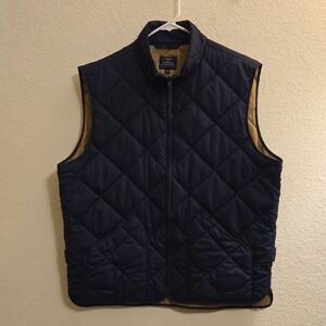 J. Crew Quilted Dark Blue Vest - Large